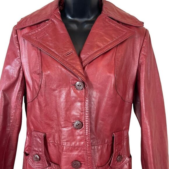 Vintage TFC Red Leather Jacket - Picture 2 of 16